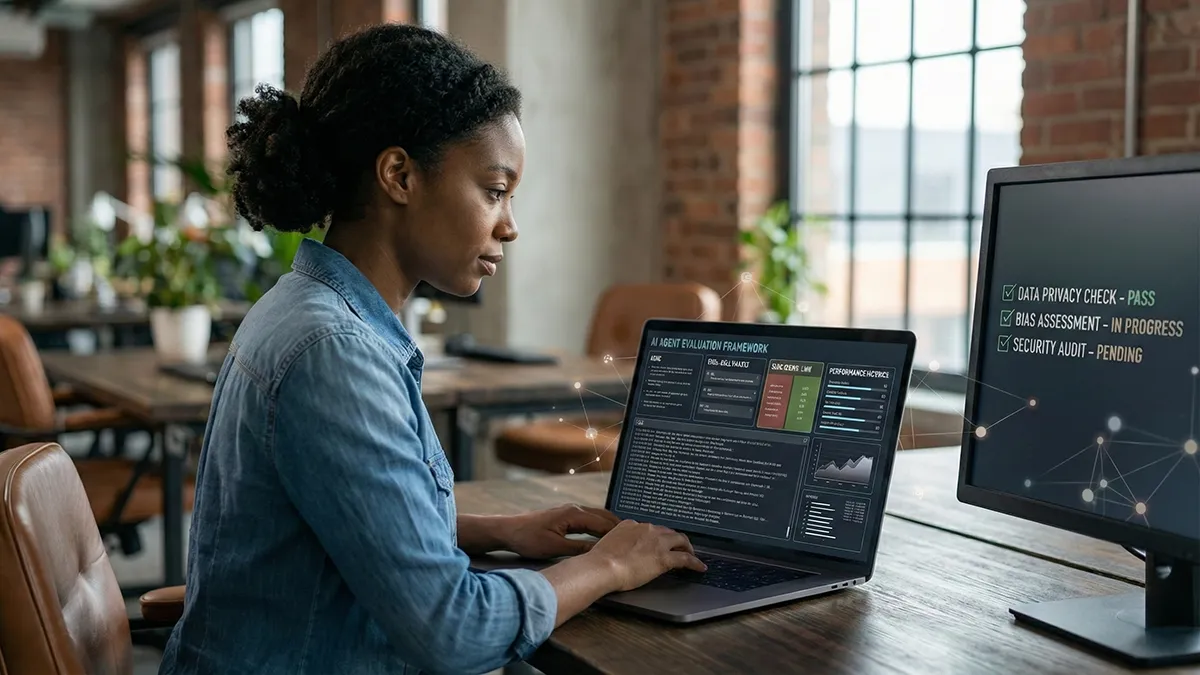 AI agent evaluation framework scorecard with agent logs and tool traces.